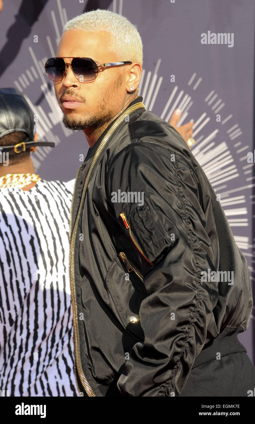 The 2014 MTV Video Music Awards arrivals Featuring: Chris Brown Where: Los Angeles, California, United States When: 25 Aug 2014 Stock Photo