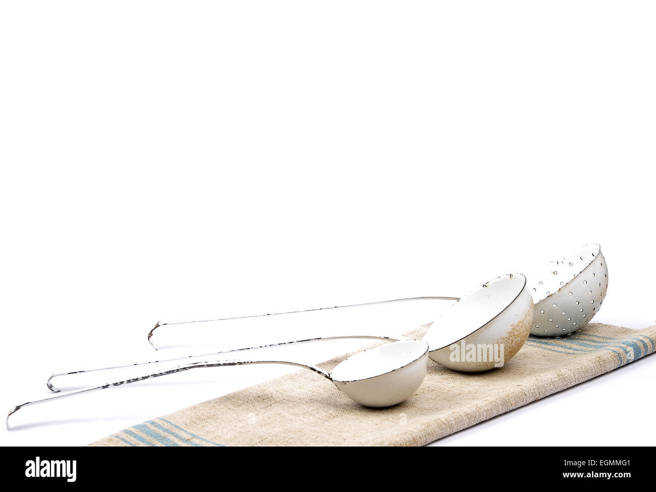 Linen and ladles Stock Photo Alamy