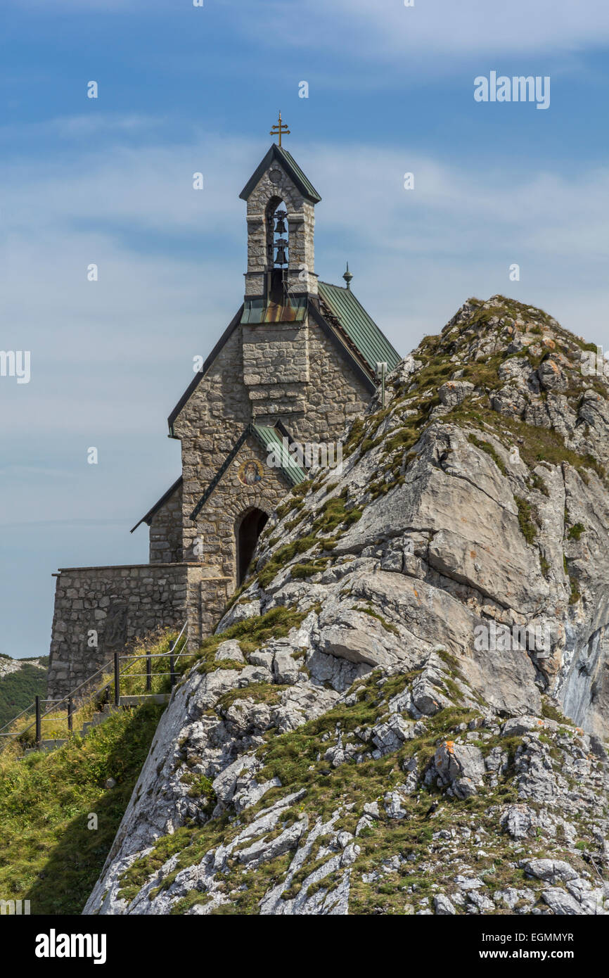 Small chapel on a mountain in the Bavarian alps Stock Photo - Alamy