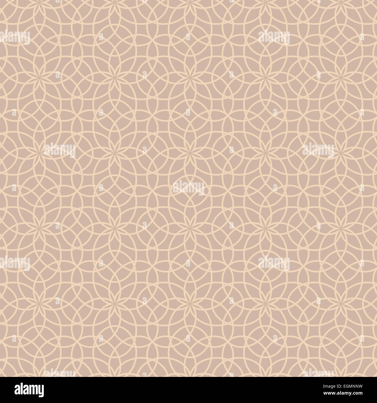 Abstract Floral Forged Beige Seamless Pattern from Line Flowers on Light Brown Background for Wallpaper, Furniture or Interior Design Stock Photo