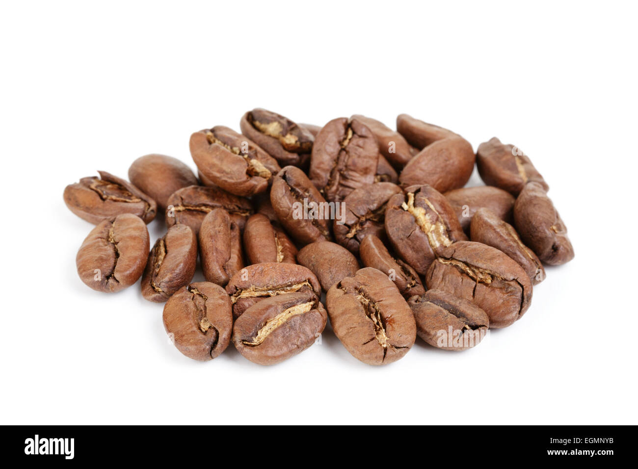 premium coffee beans isolated on white background Stock Photo - Alamy