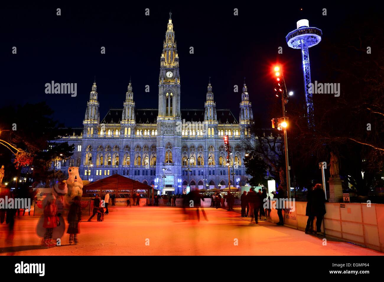 Skating rink in front of the Town Hall, Vienna Eistraum on Rathausplatz