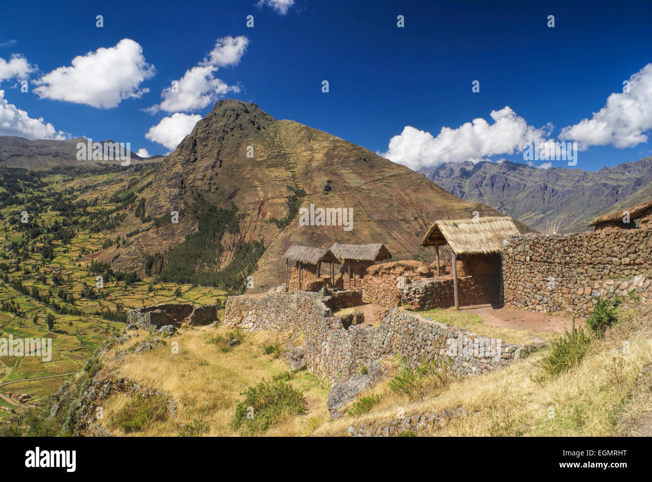 Scenic old village in peruvian andes, South America Stock Photo