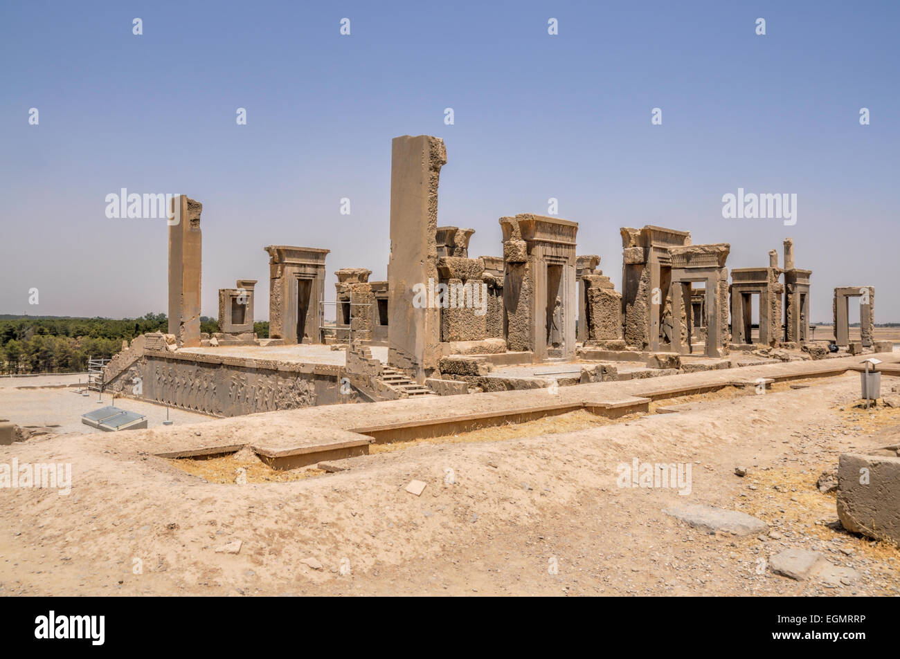 Ruins of palace in persian capital Persepolis in current Iran Stock Photo
