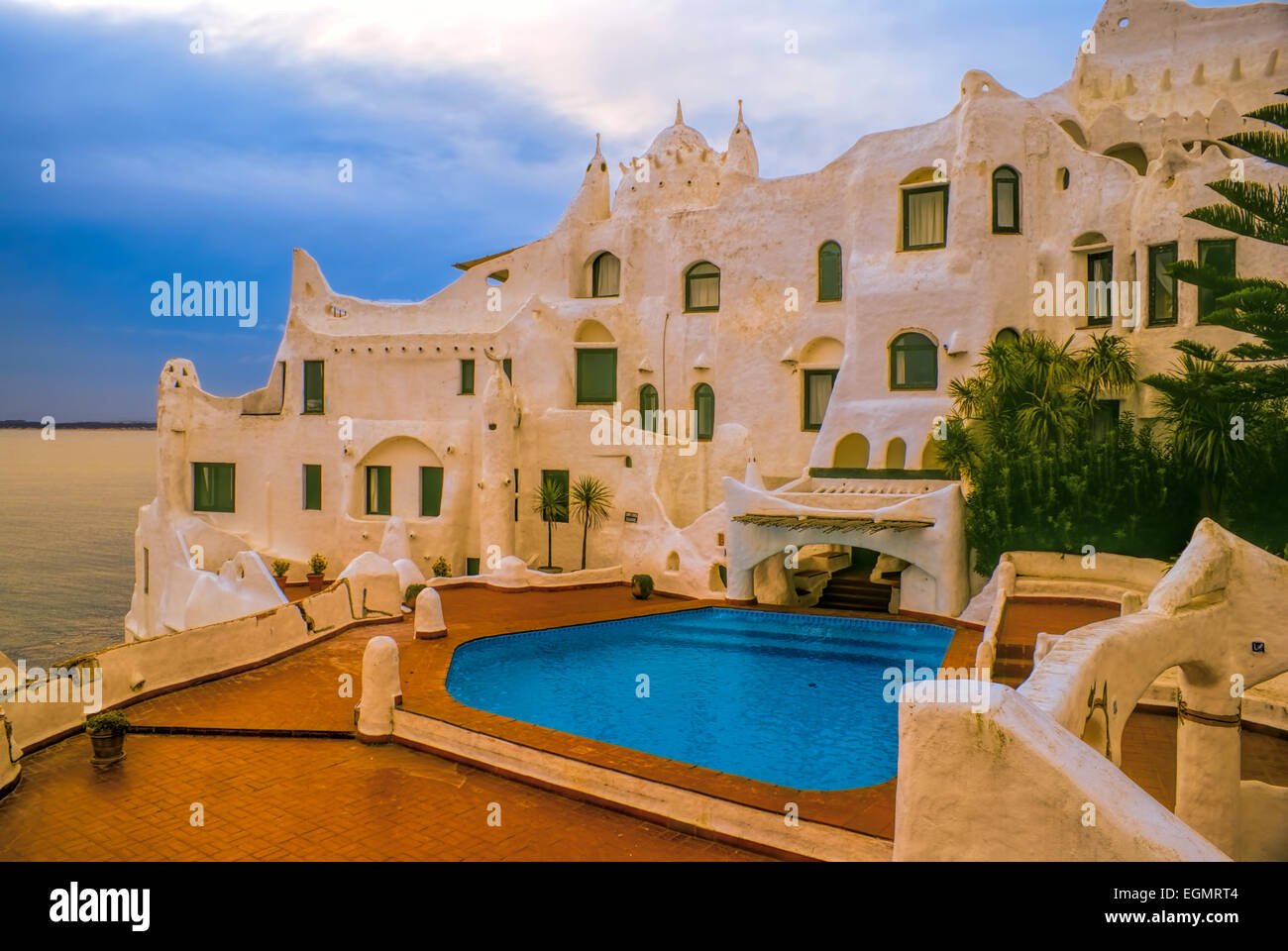 Picturesque view of the exterior of Carlos Paez Villaro's villa in Uruguay Stock Photo