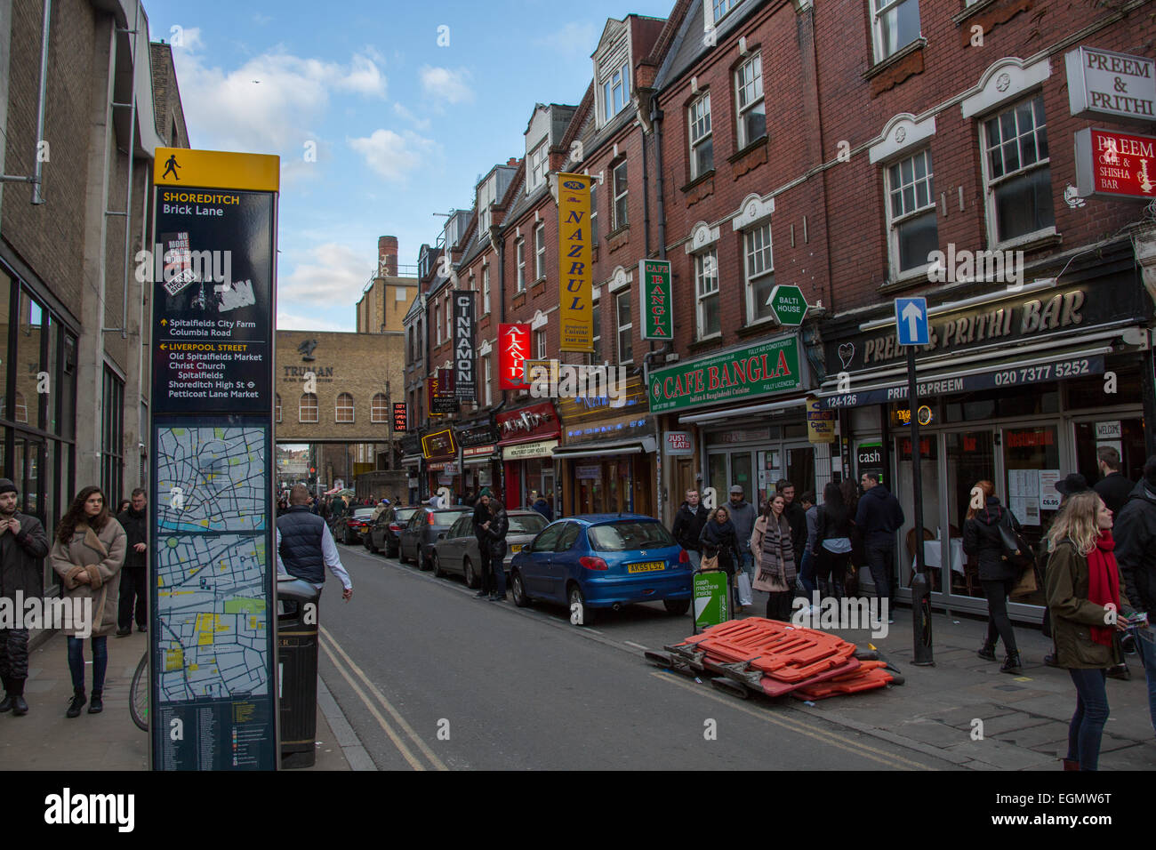Brick Lane curry houses, London UK Stock Photo Alamy