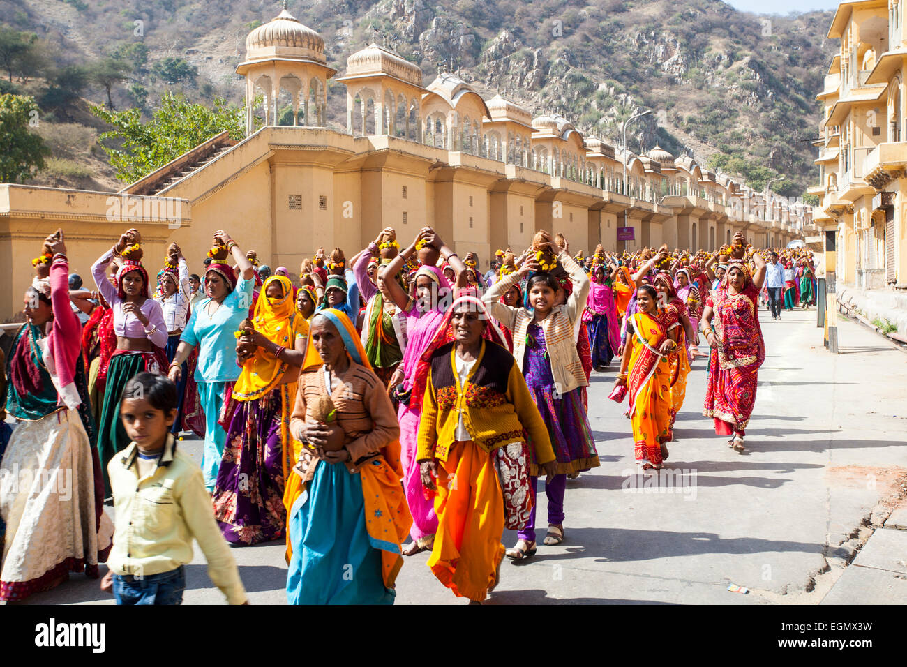Religious parade in Jaipur India Stock Photo