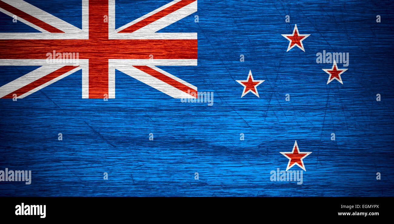New Zealand flag or banner on wooden texture Stock Photo Alamy
