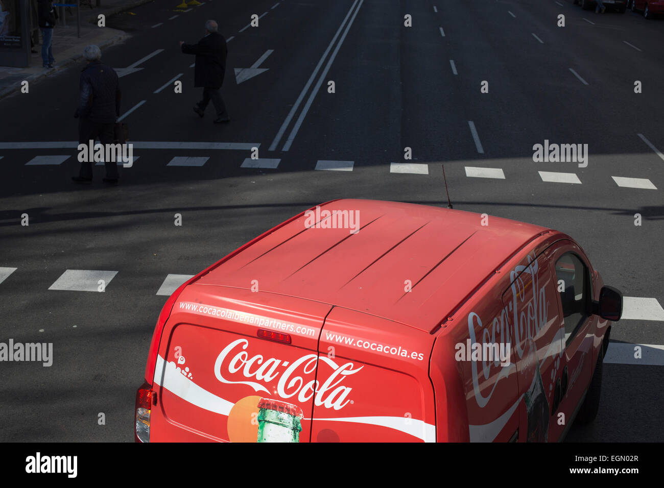 coca cola coke van delivery road Stock Photo