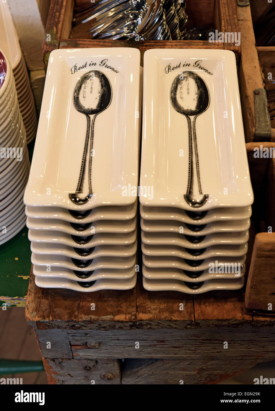Funny spoon holders for sale at the Fish's Eddy at 889 Broadway in lower  Manhattan, New York City Stock Photo - Alamy