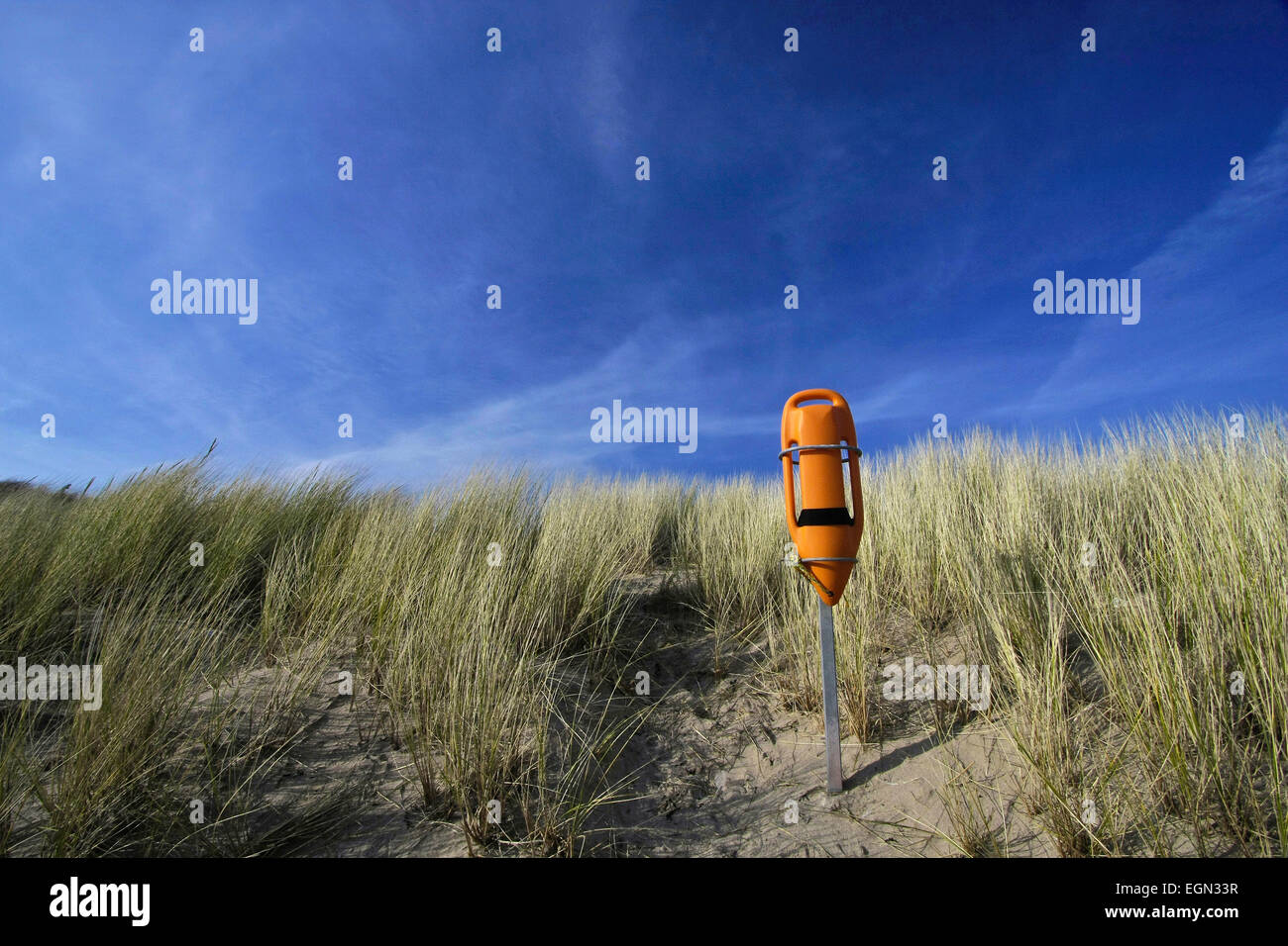 Sand Dunes with buoyancy aide, Wales, UK. Stock Photo