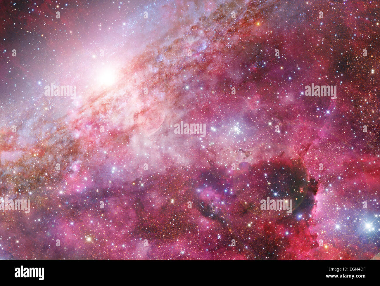 Galaxy starfield with nebulae Stock Photo