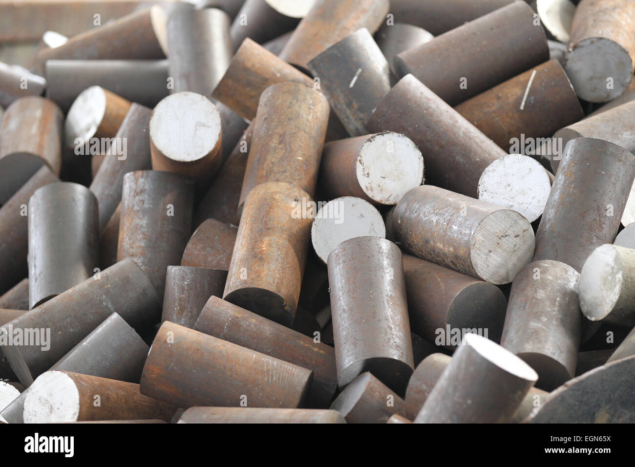 Round billet of metal raw materials for further processing Stock Photo -  Alamy