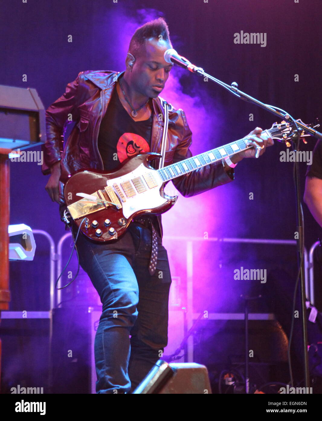 AfroPunk Festival 2014 at Commodore Barry Park - Day 2 - Performances Featuring: Captain Kirk Douglas,Mark Kelley Where: Brooklyn, New York, United States When: 24 Aug 2014 Stock Photo