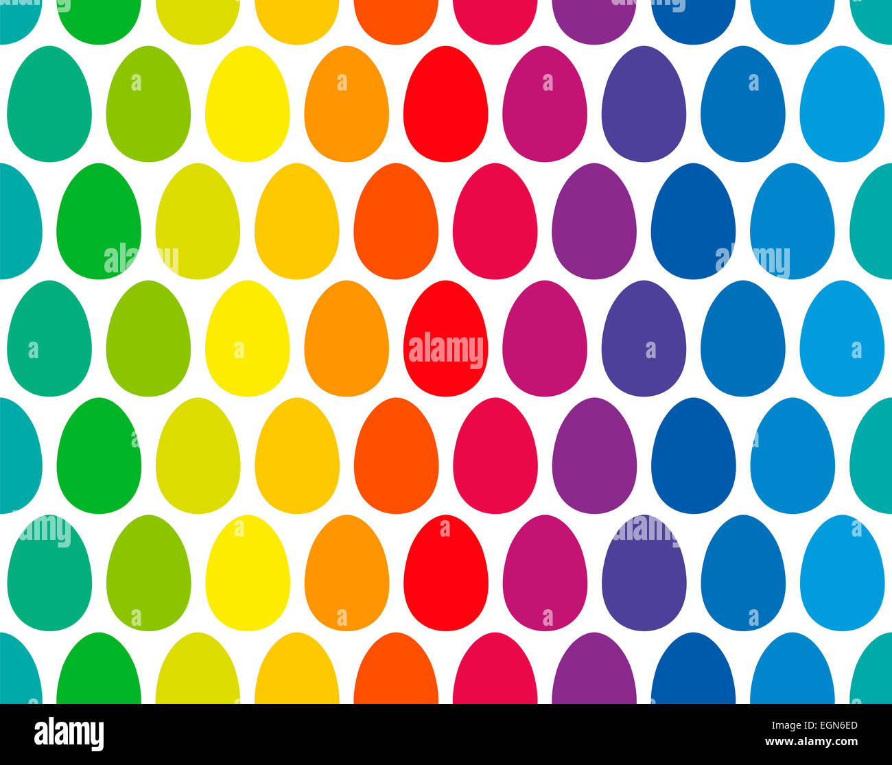 Easter eggs colored like the rainbow - seamless pattern. Stock Photo