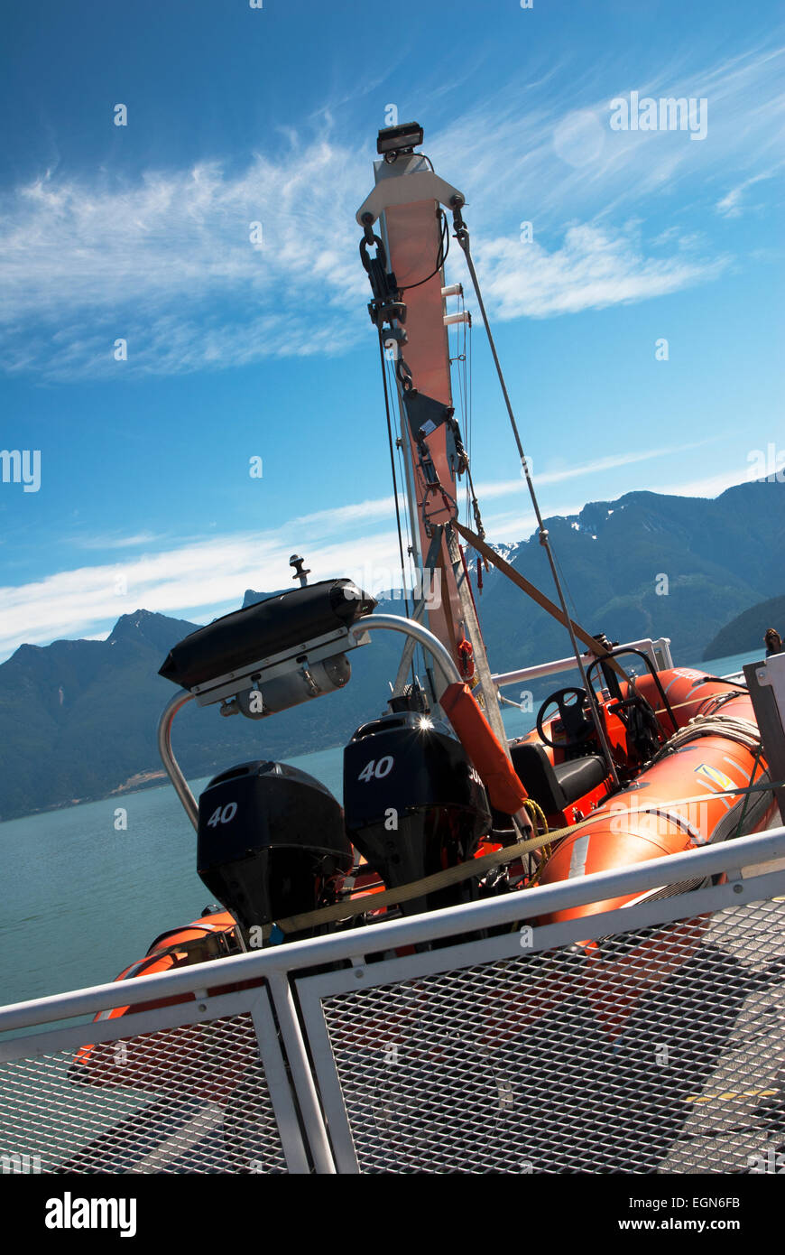 Lifeboat on ship Stock Photo - Alamy