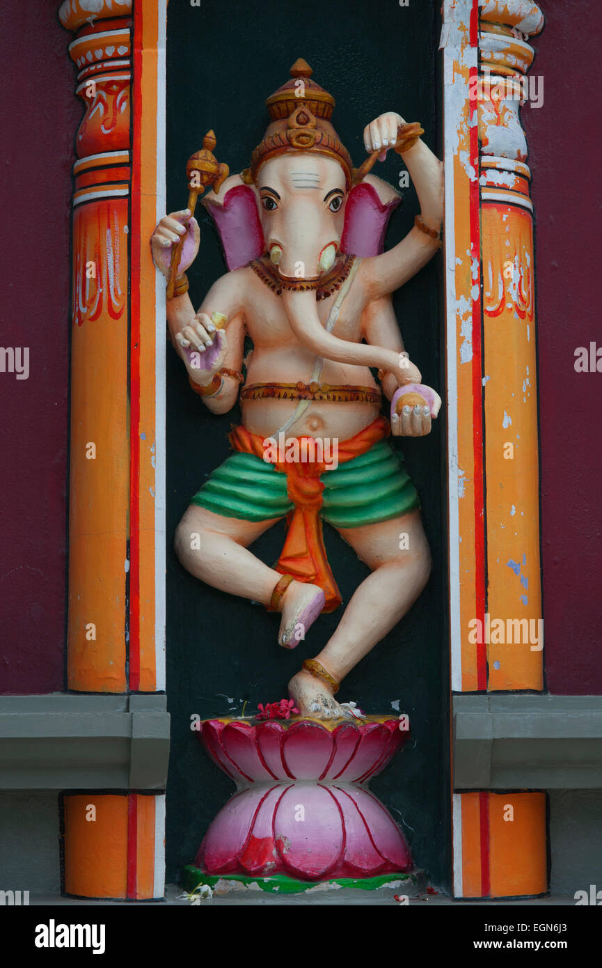 A statue of the Hindu Elephant God Ganesh at a Hindu temple in Fiji. Stock Photo