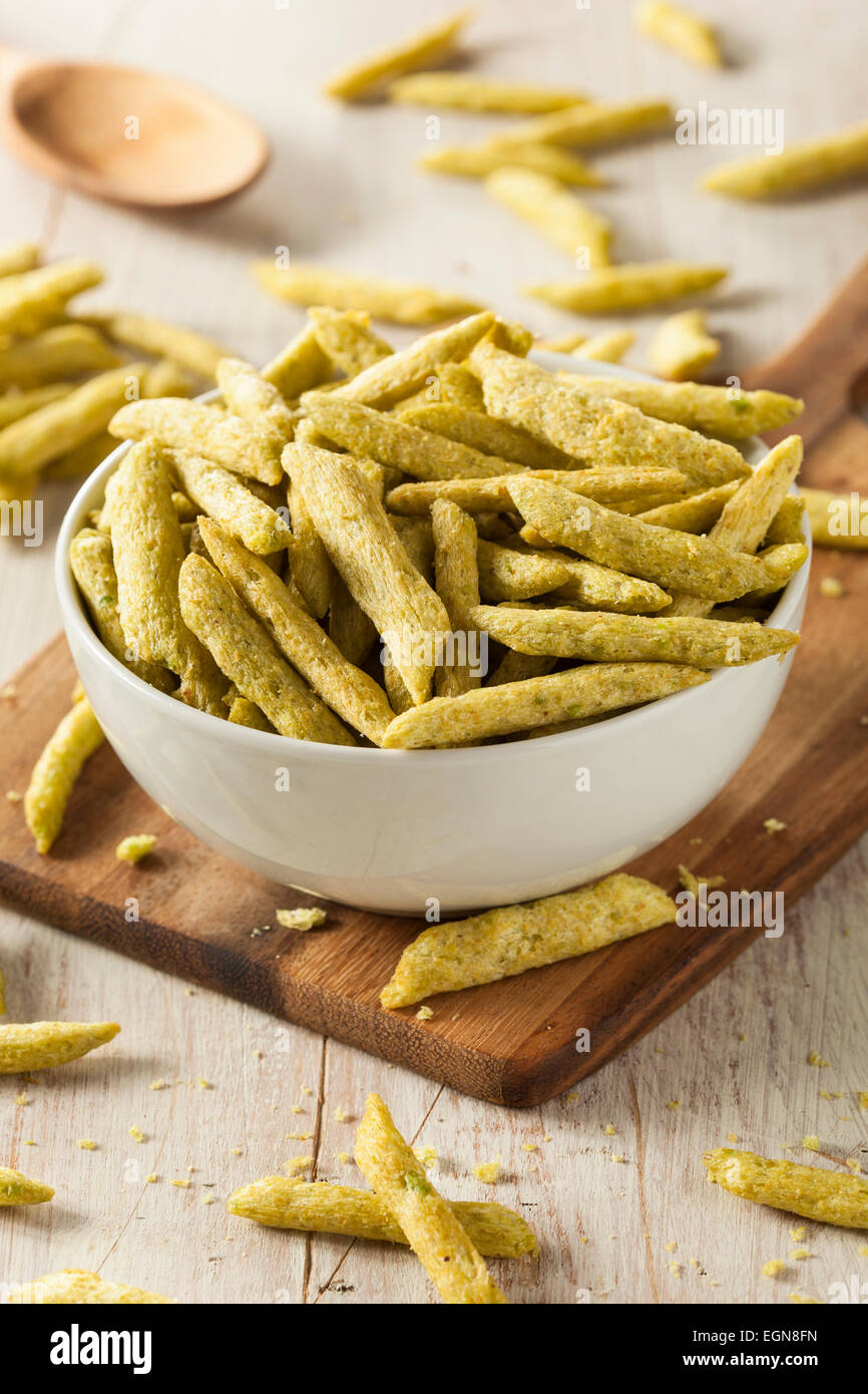 Healthy Organic Snap Pea Chips Lightly Salted Stock Photo Alamy