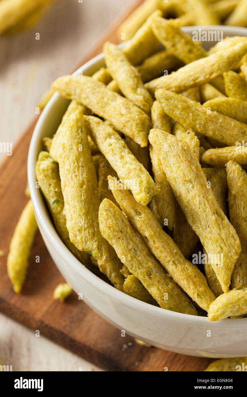 Healthy Organic Snap Pea Chips Lightly Salted Stock Photo Alamy