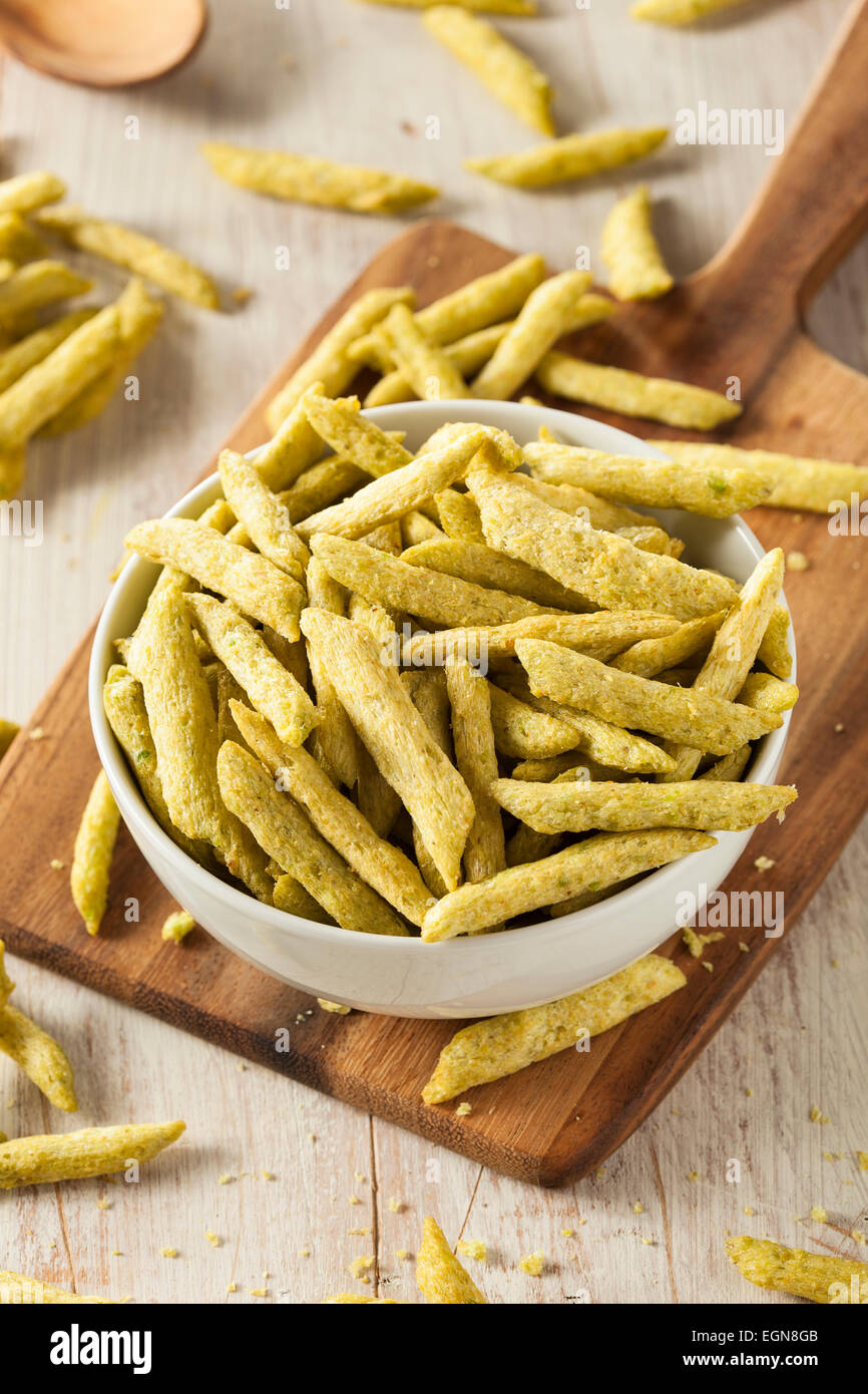 Healthy Organic Snap Pea Chips Lightly Salted Stock Photo Alamy