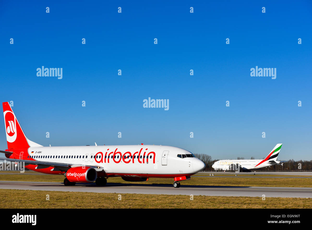 emirates, airbus, a 380, air berlin, airbus, Stock Photo