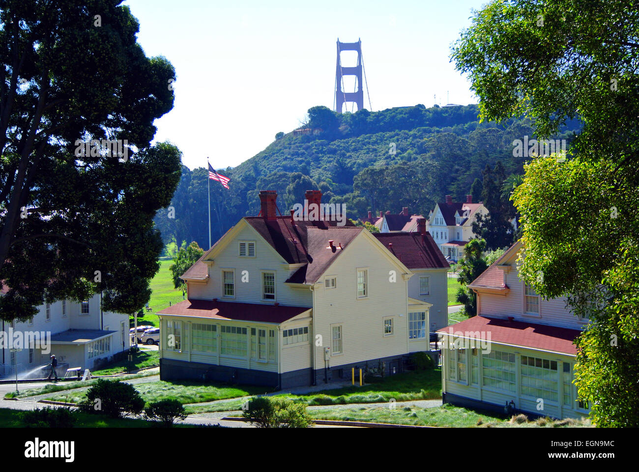 view of Cavallo point at the old Fort Baker in Sausalito Stock Photo