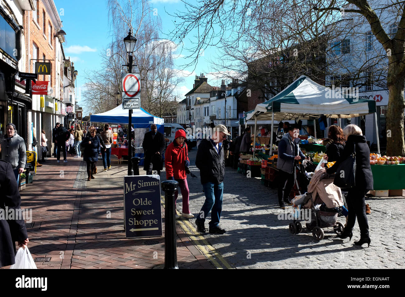 ashford market town in county of kent uk february 2015 Stock Photo