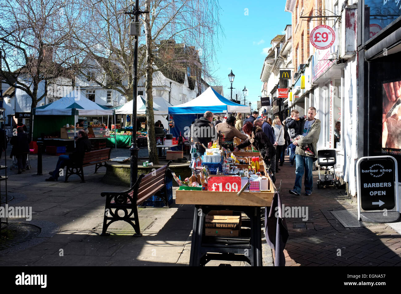 ashford market town in county of kent uk february 2015 Stock Photo