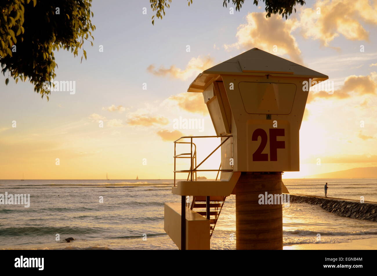 Waikiki Lifeguard Station Stock Photo