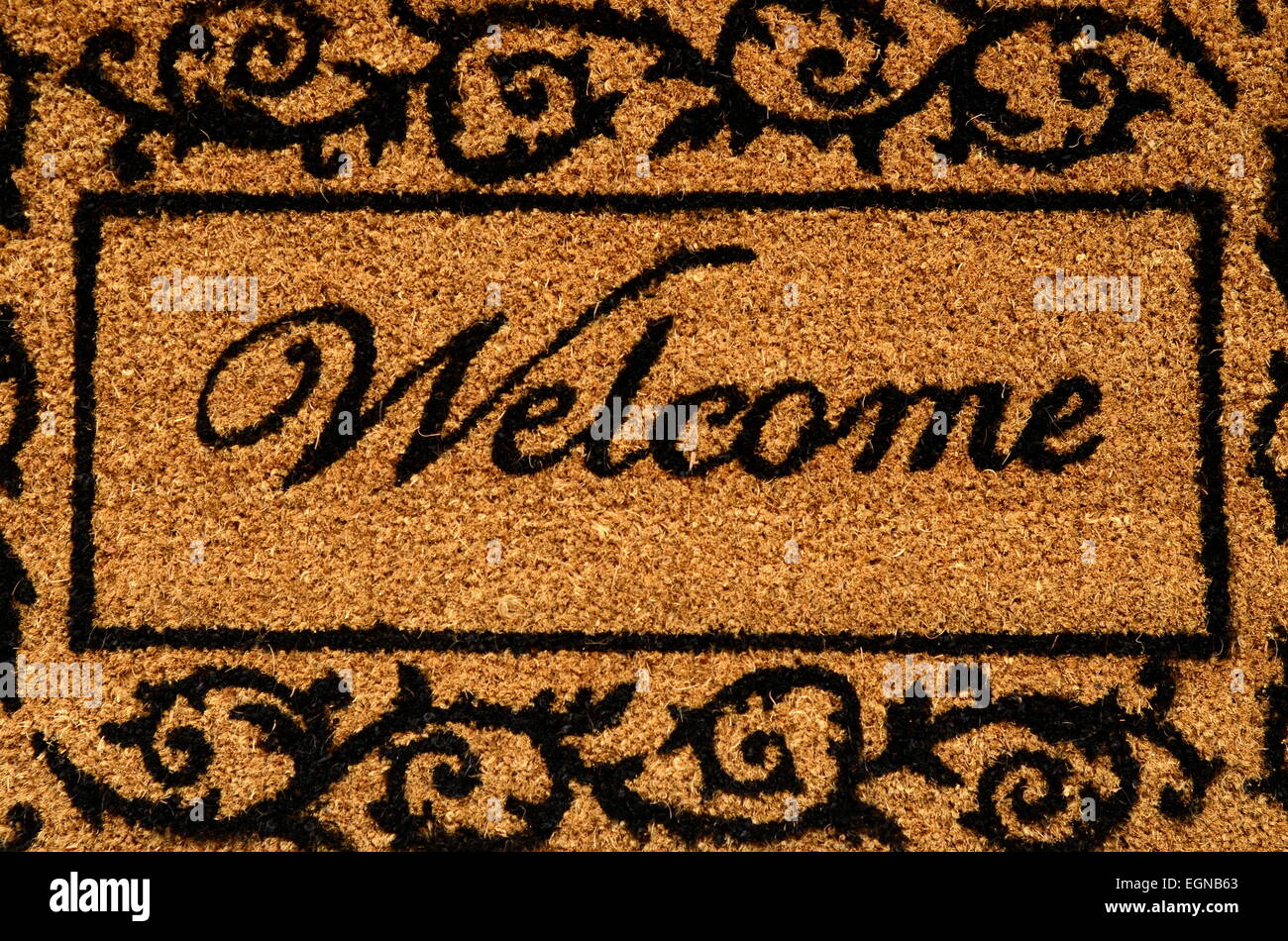 Welcome Door Mat Stock Photo