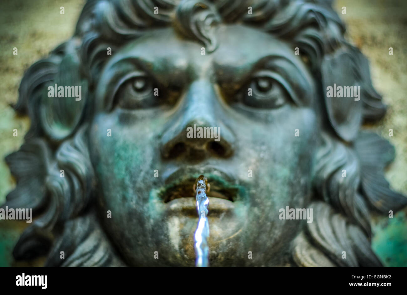 Water Fountain With Face Stock Photo