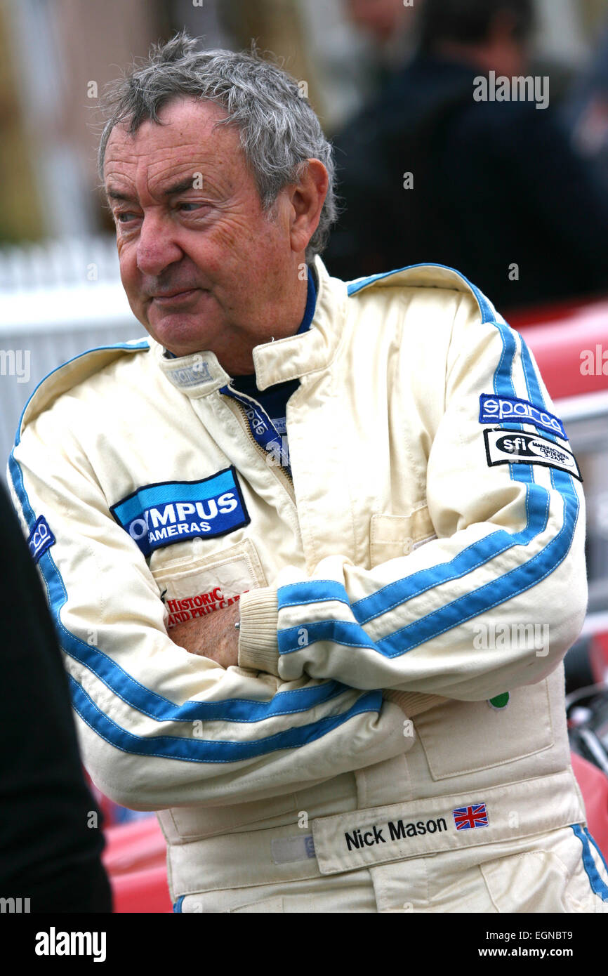 Pink Floyd drummer Nick Mason at the 2013 Goodwood Revival race meeting Stock Photo