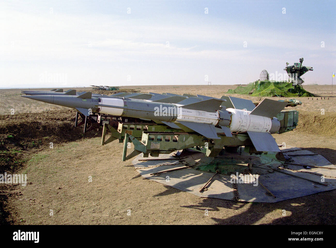Soviet type anti-aircraft missiles Stock Photo