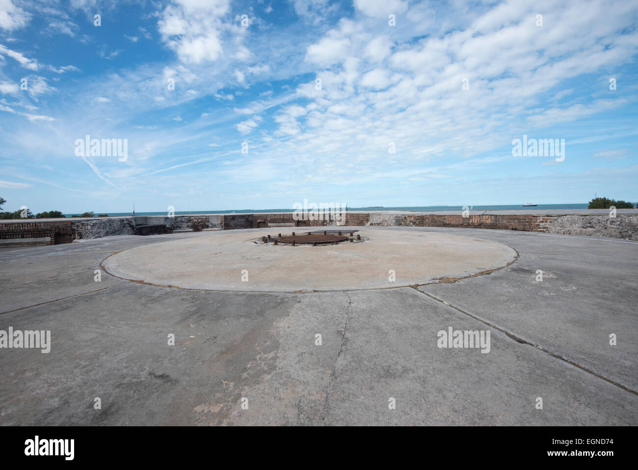 The battlements at Fort Zachary Taylor State Park overlooks the warm