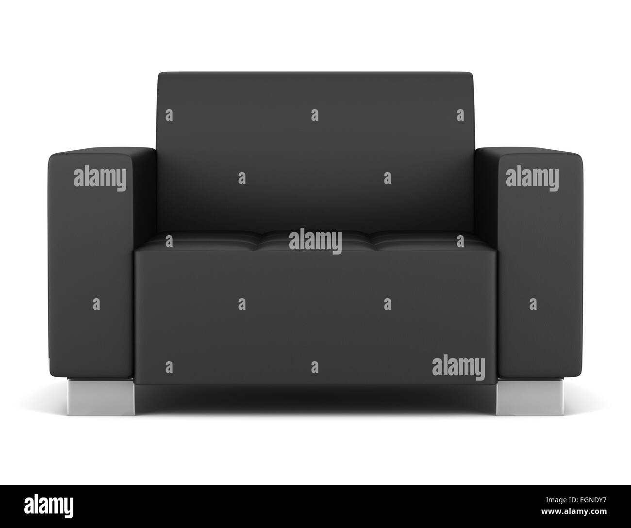 black leather armchair isolated on white background Stock Photo - Alamy