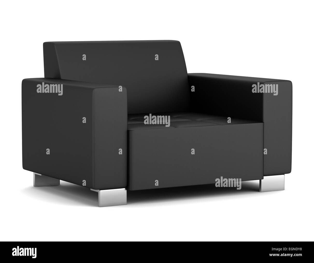 black leather armchair isolated on white background Stock Photo - Alamy