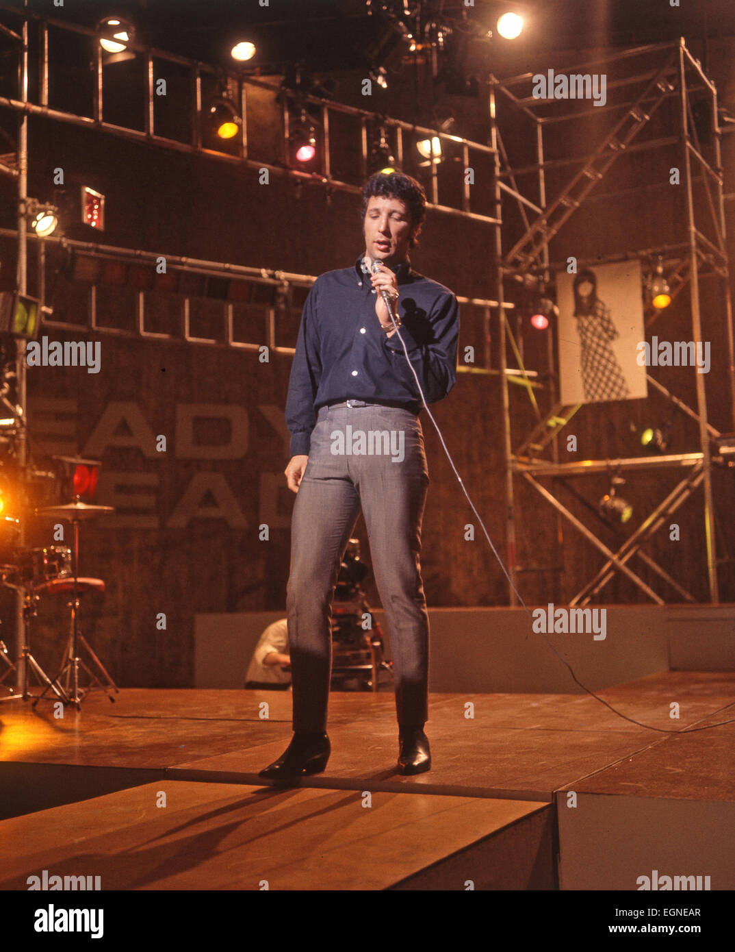 TOM JONES Welsh pop singer in on Ready,Steady,Go ! 1965. Photo Tony Gale  Stock Photo - Alamy