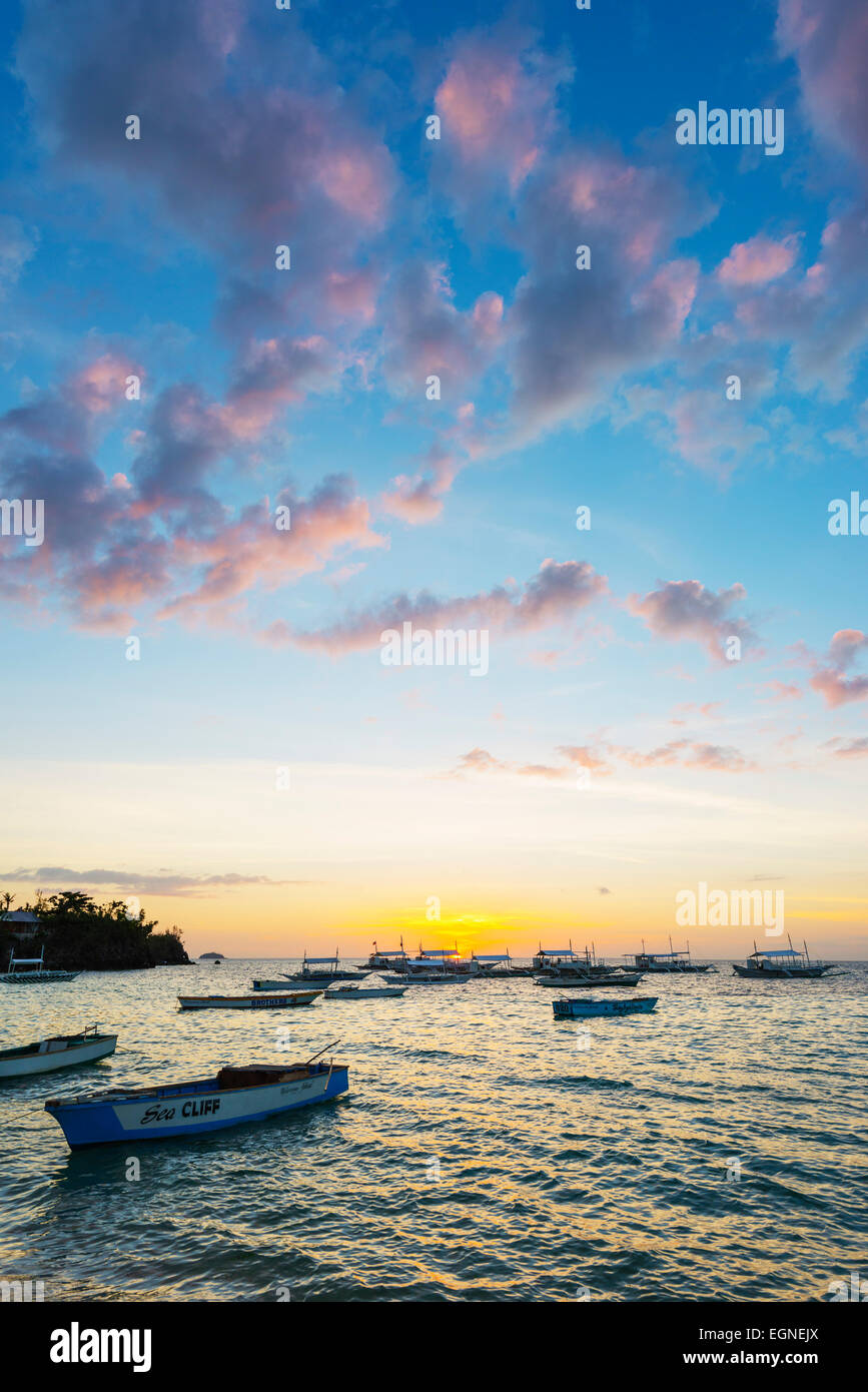 South East Asia, Philippines, The Visayas, Cebu, Malapascua island, sunset Stock Photo