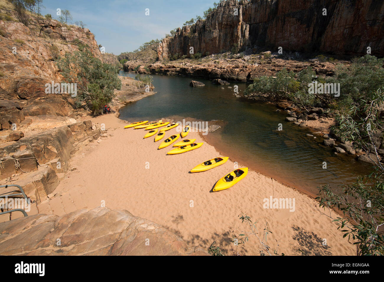 Kayaks in Katherine Gorge, Northern Territory, Australia Stock Photo