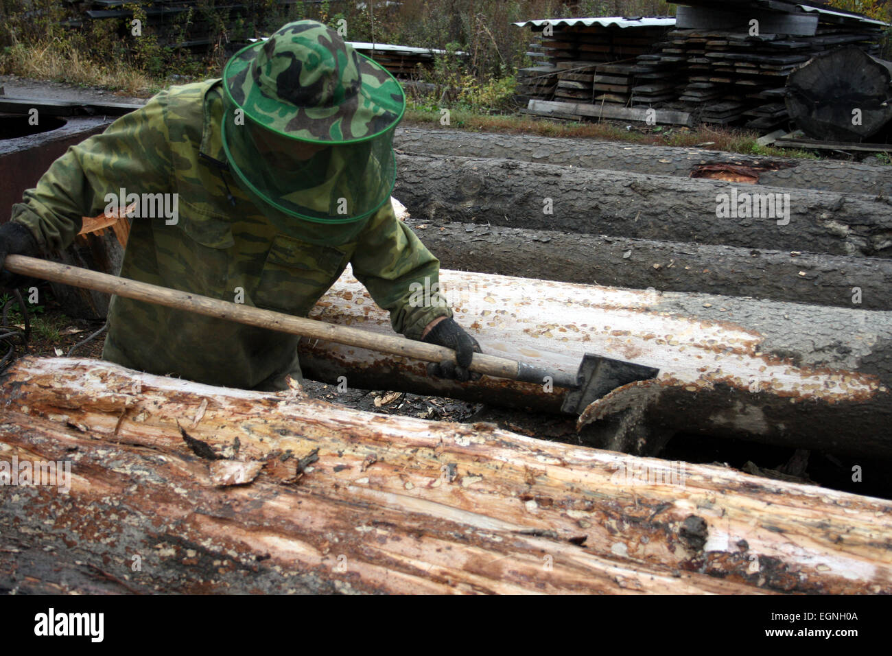 At first, it is necessary to remove a bark from a log, and then to saw ...