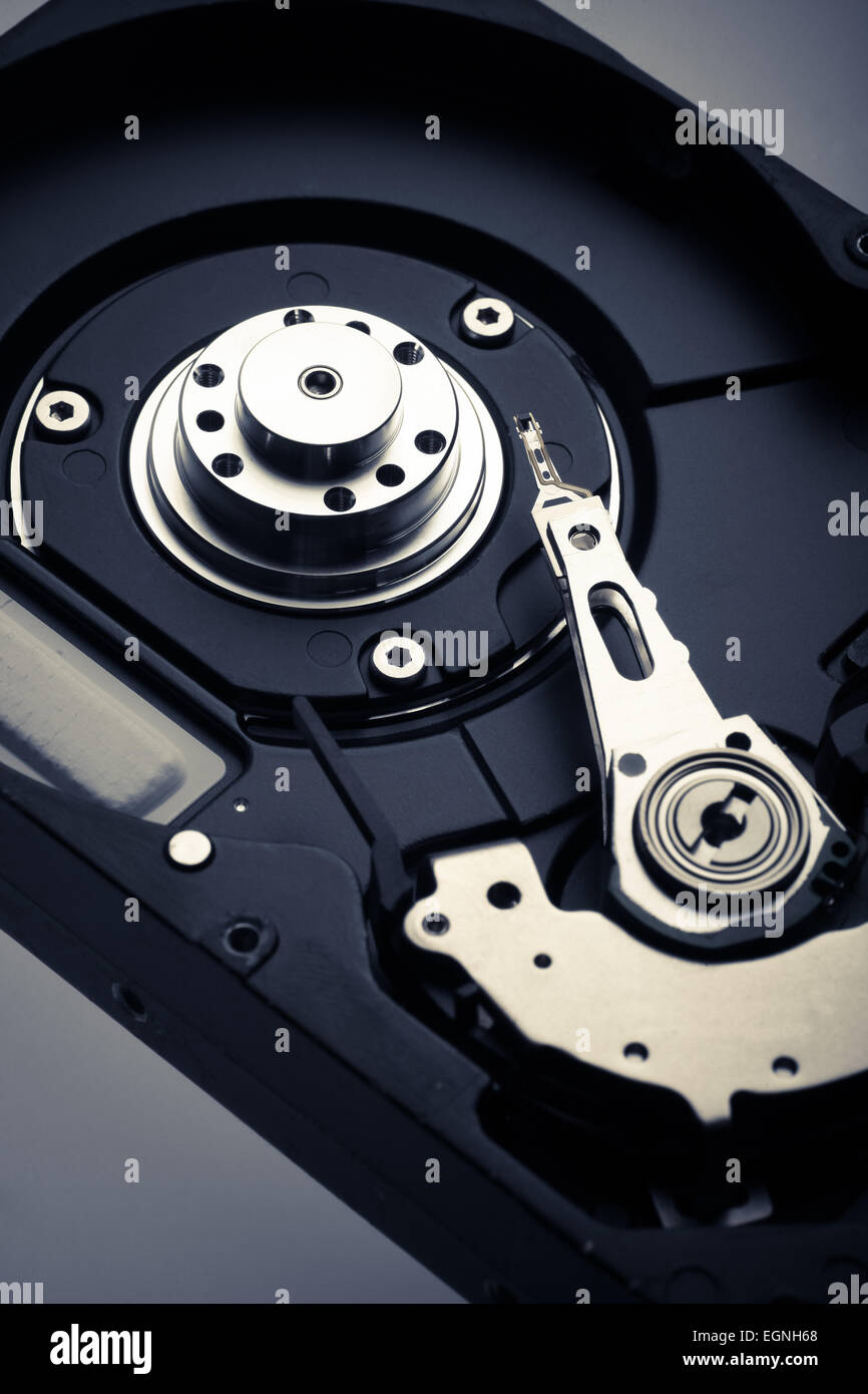 Color picture with details from inside a computer hard drive Stock ...