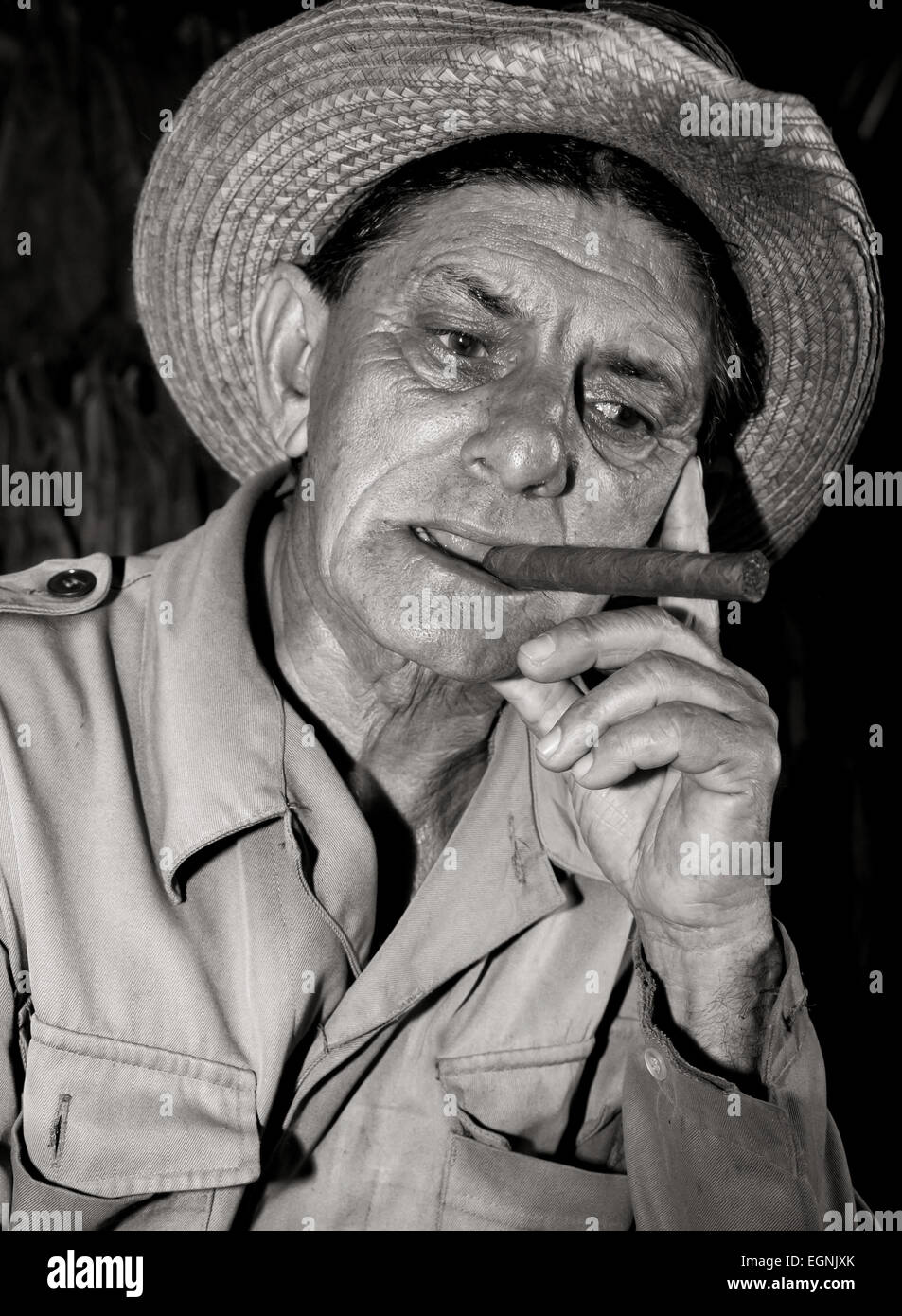 Cigar maker Benito Camejo Torres in his tobacco barn in Vinales, Cuba ...