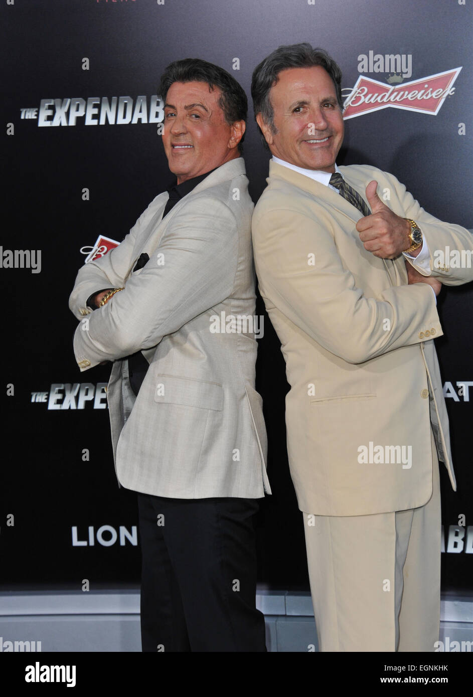 Los Angeles Ca August 11 2014 Sylvester Stallone And Brother Frank