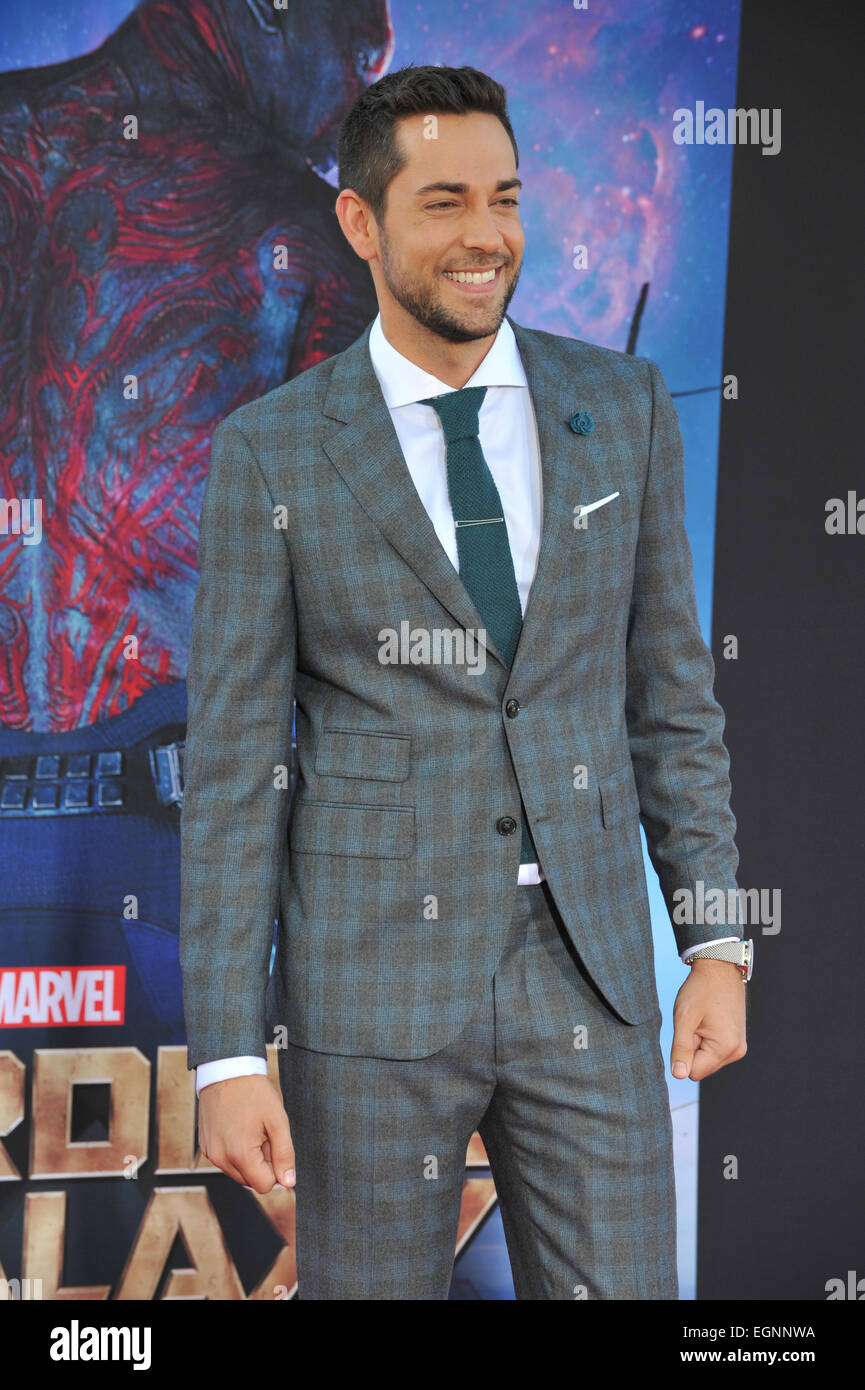 LOS ANGELES, CA - JULY 21, 2014: Zachary Levi at the world premiere of 'Guardians of the Galaxy' at the El Capitan Theatre, Hollywood. Stock Photo