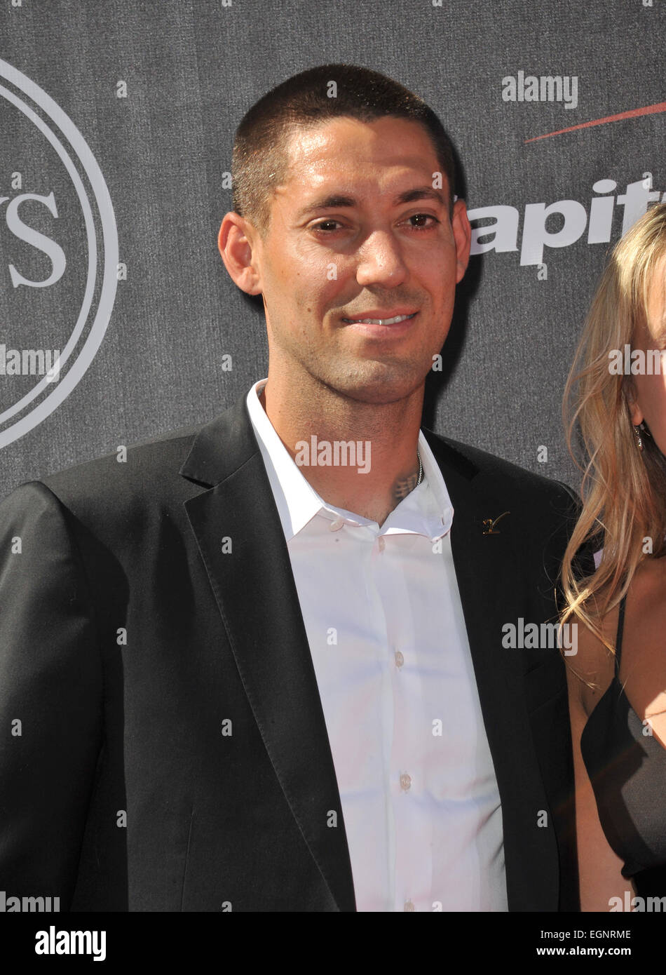 LOS ANGELES, CA - JULY 16, 2014: US soccer star Clint Dempsey at the 2014 ESPY Awards at the Nokia Theatre LA Live. Stock Photo