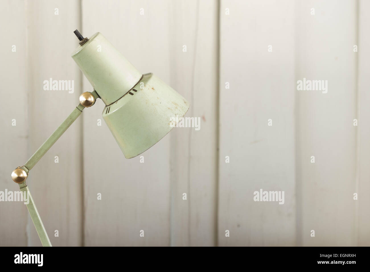 Old Desk Lamp On Wood Wall Stock Photo 79155737 Alamy