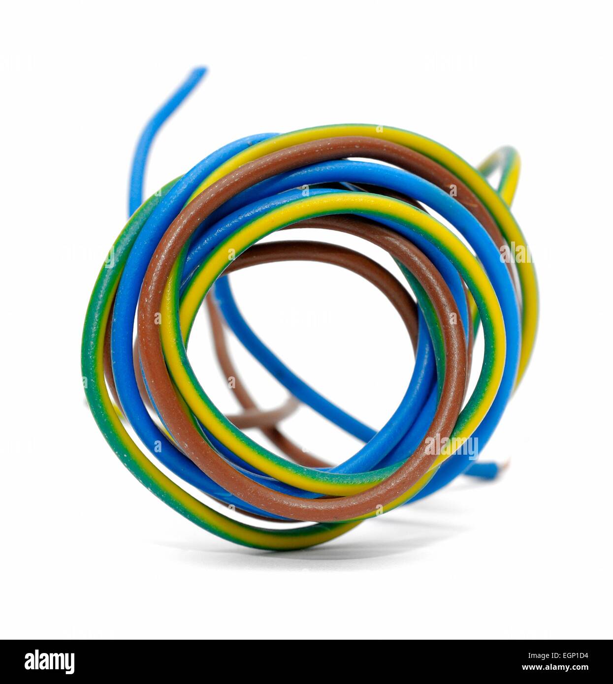 Domestic electrical wire coiled up Stock Photo Alamy