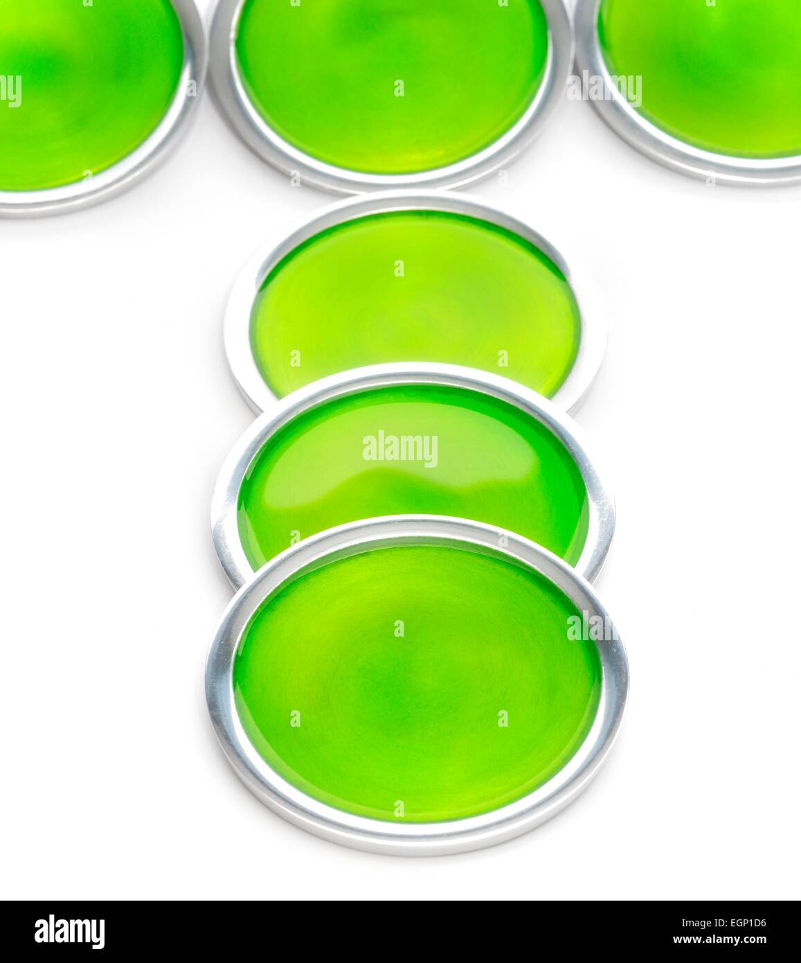 Green table coasters Stock Photo