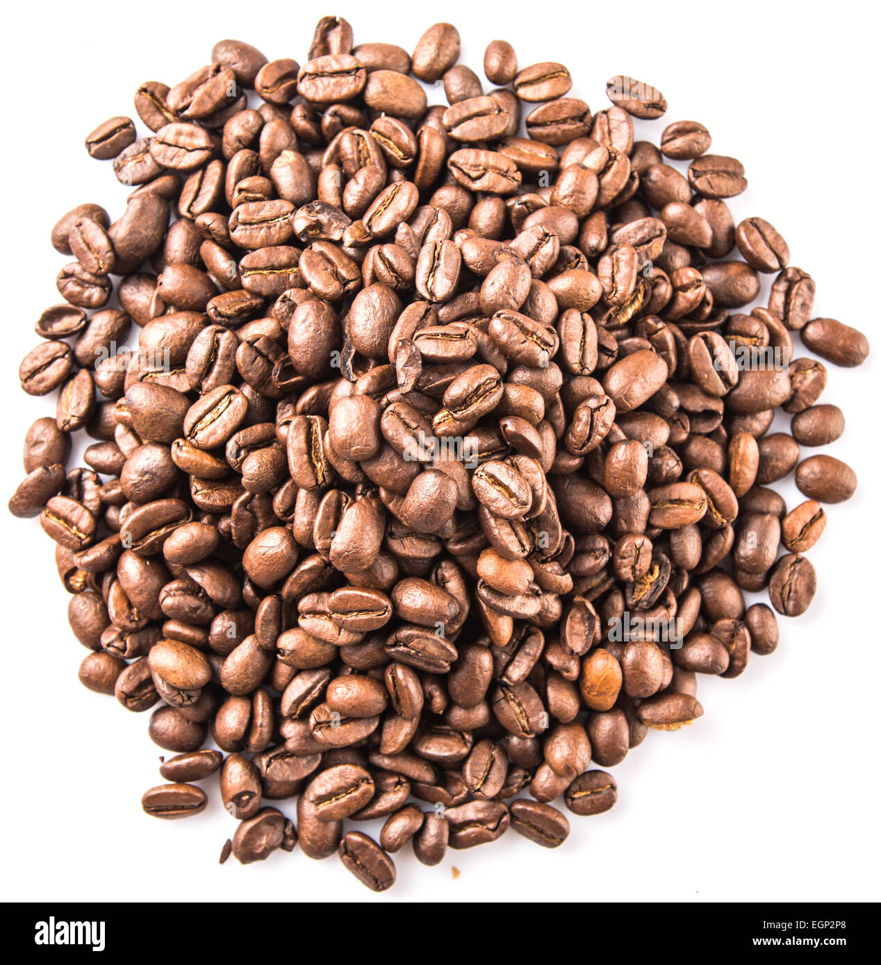 A group of roasted coffee beans on white background Stock Photo - Alamy