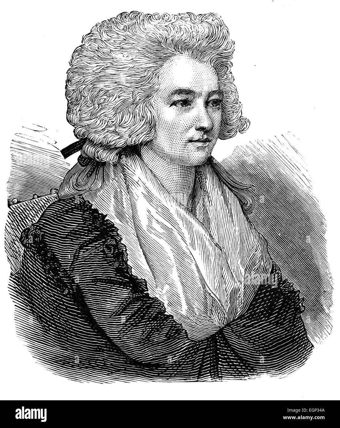 HANNA MORE (1745-1833) English religious writer and philanthropist in an 1882 engraving Stock Photo